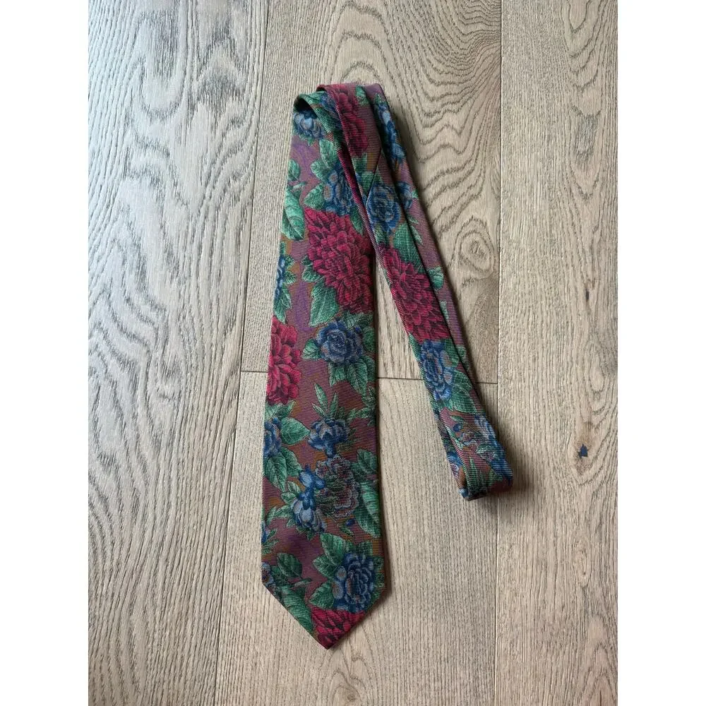 Vintage Polo Ralph Lauren Floral Silk Tie - Made by Hand